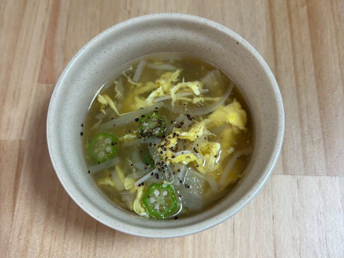 【味わいだし】おくら入り中華スープ