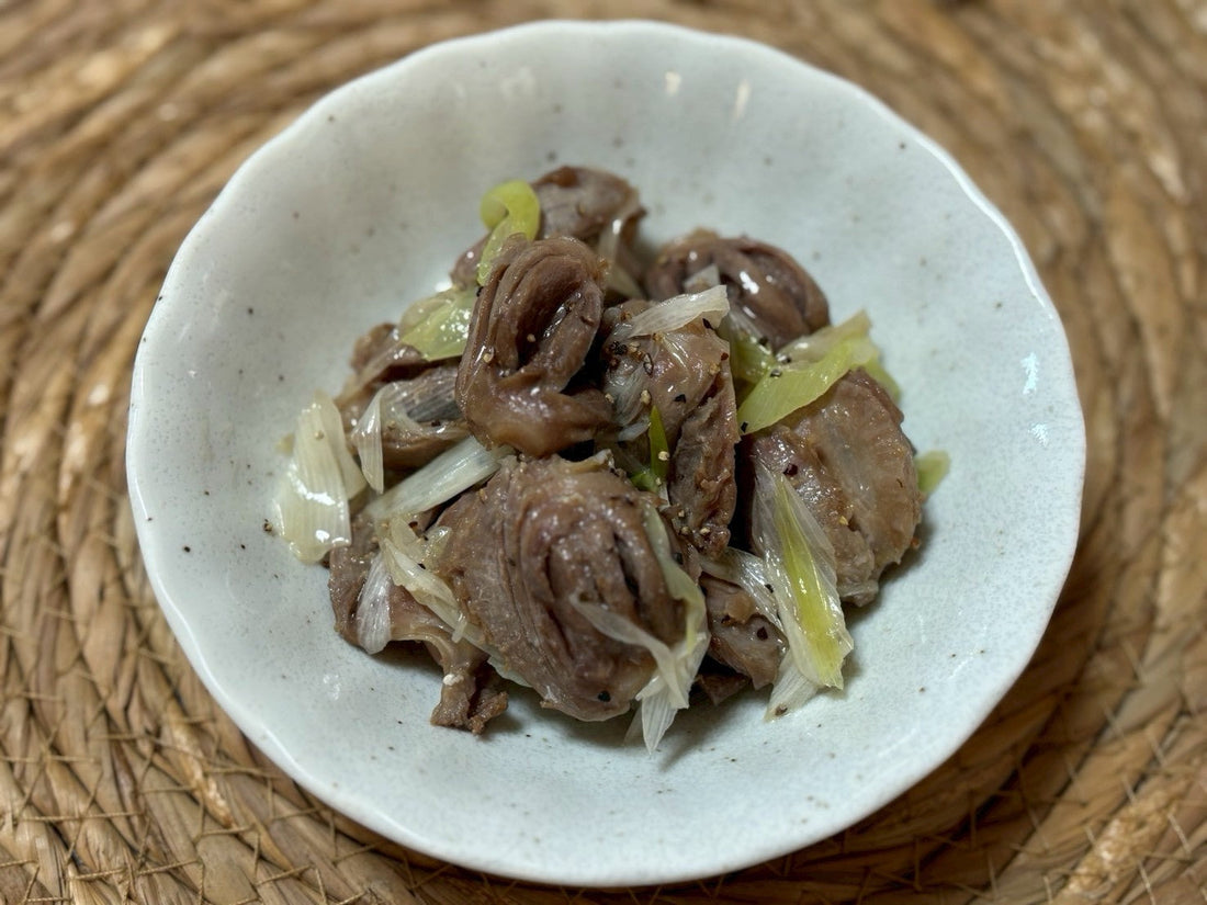 【味わいだし】砂ずりとネギのだし炒め