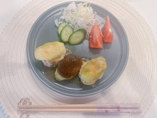 【味わいだし】茄子と鶏ひき肉の挟み焼き
